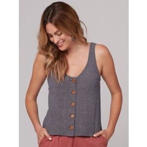 Knot Sisters Alyssa Blue Button Down Tank Size XS